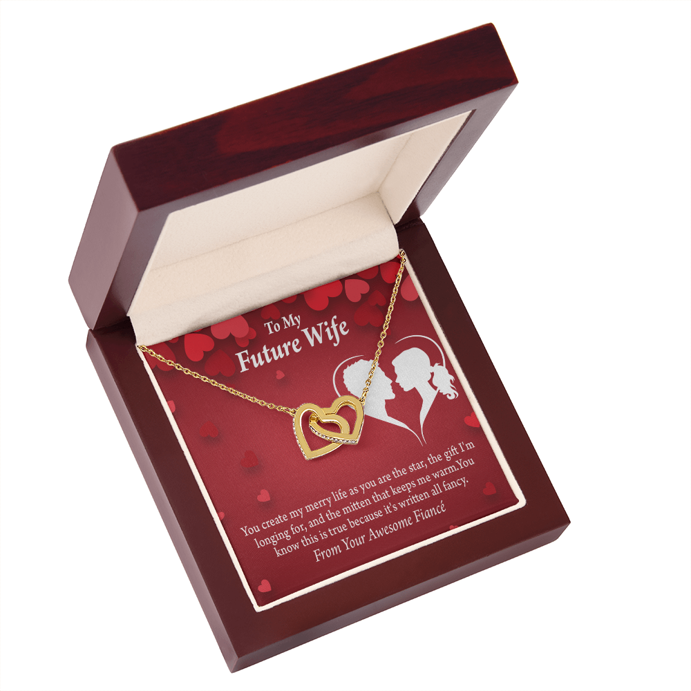 To My Fiancee Merry Life Inseparable Necklace-Express Your Love Gifts
