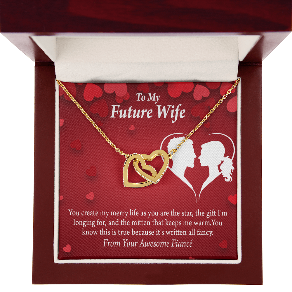 To My Fiancee Merry Life Inseparable Necklace-Express Your Love Gifts