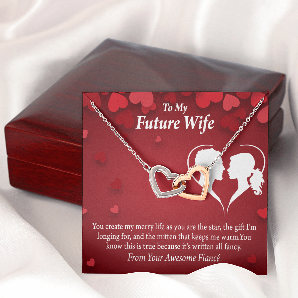 To My Fiancee Merry Life Inseparable Necklace-Express Your Love Gifts