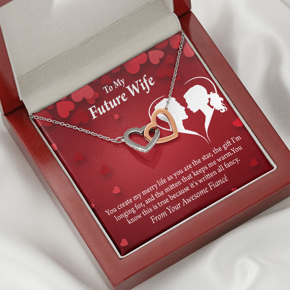 To My Fiancee Merry Life Inseparable Necklace-Express Your Love Gifts