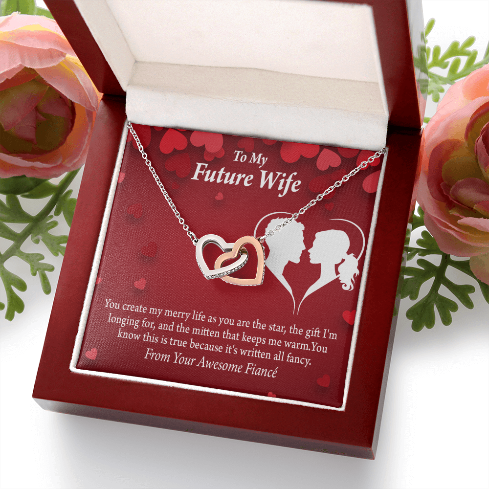 To My Fiancee Merry Life Inseparable Necklace-Express Your Love Gifts