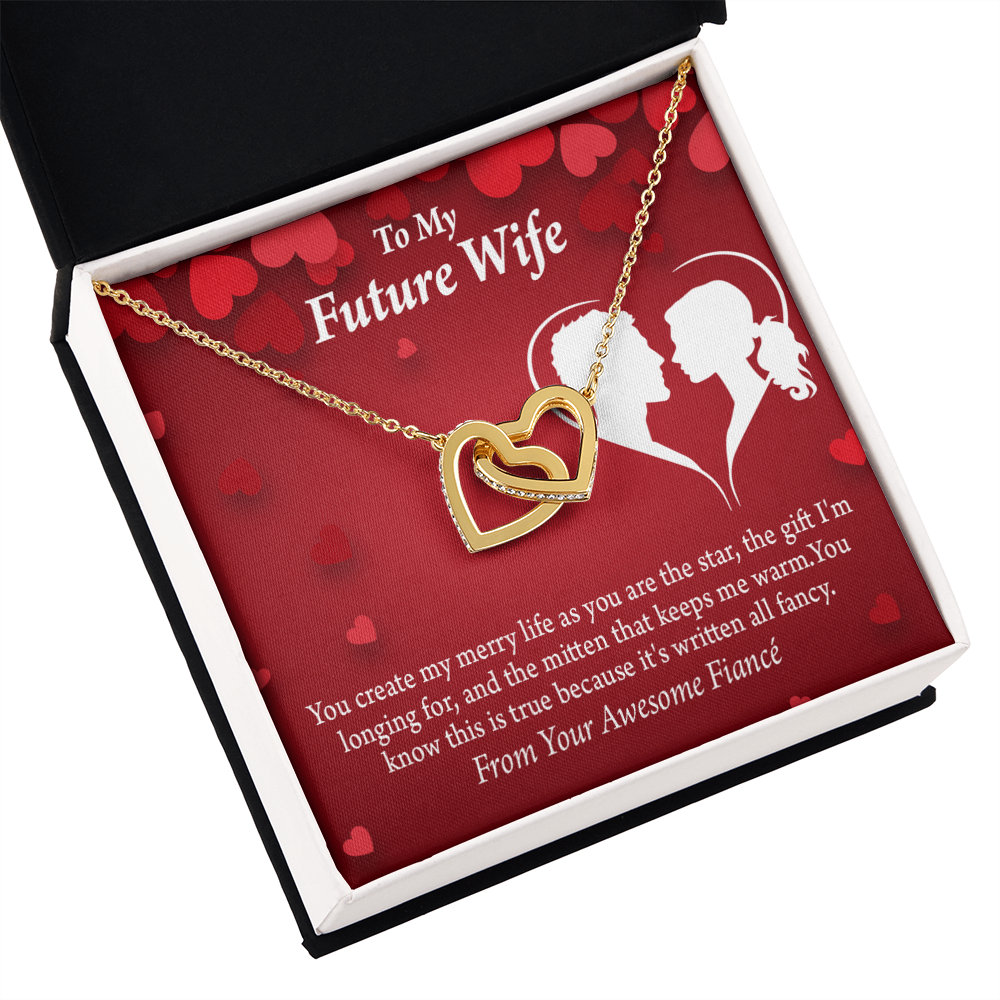 To My Fiancee Merry Life Inseparable Necklace-Express Your Love Gifts