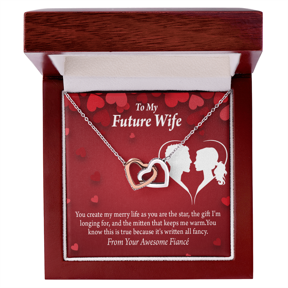 To My Fiancee Merry Life Inseparable Necklace-Express Your Love Gifts