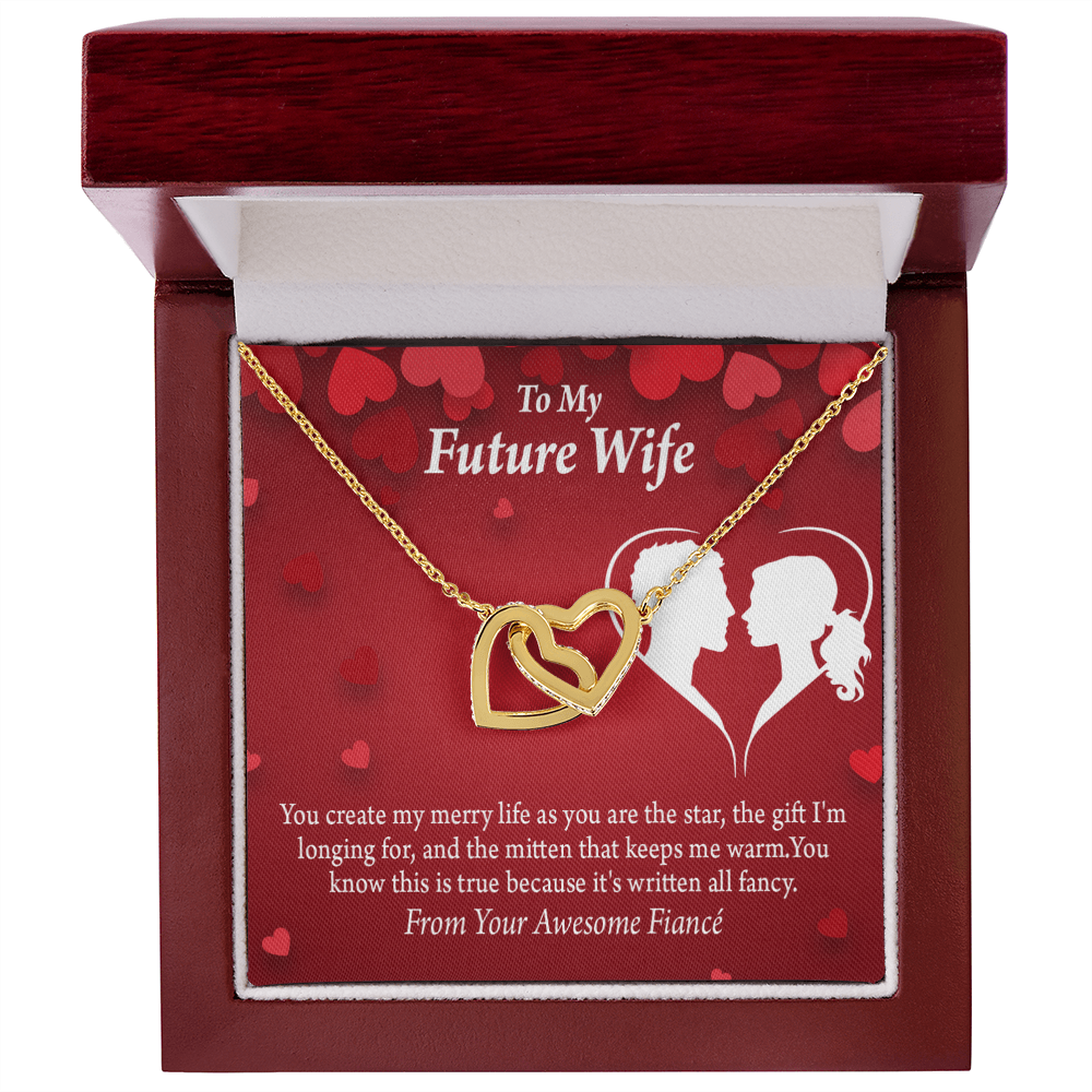 To My Fiancee Merry Life Inseparable Necklace-Express Your Love Gifts