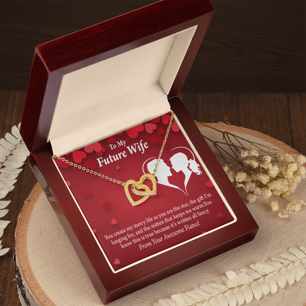 To My Fiancee Merry Life Inseparable Necklace-Express Your Love Gifts