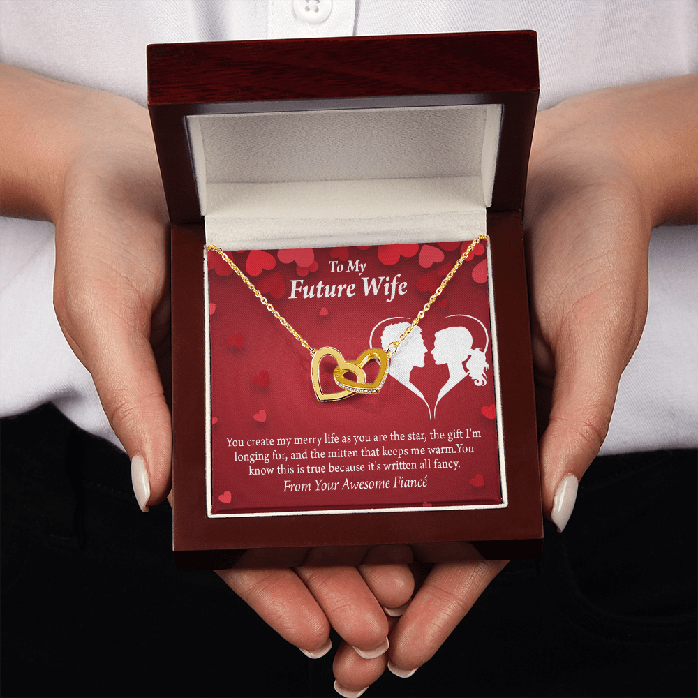 To My Fiancee Merry Life Inseparable Necklace-Express Your Love Gifts