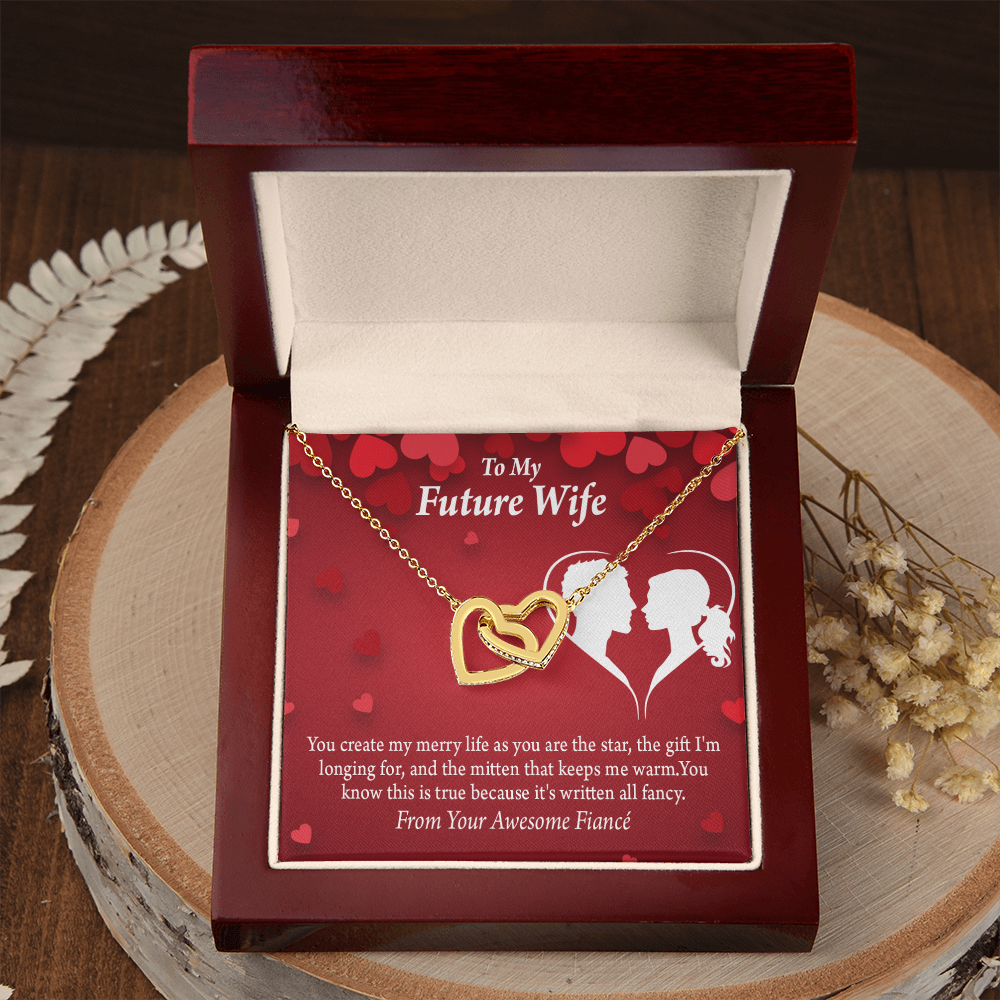 To My Fiancee Merry Life Inseparable Necklace-Express Your Love Gifts
