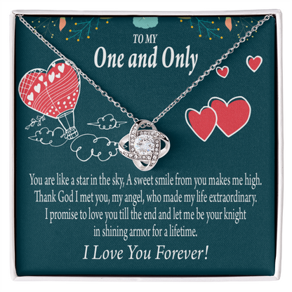 To My Fiancee My Angel Infinity Knot Necklace Message Card-Express Your Love Gifts