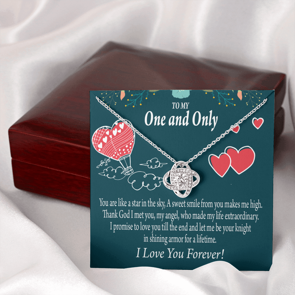To My Fiancee My Angel Infinity Knot Necklace Message Card-Express Your Love Gifts