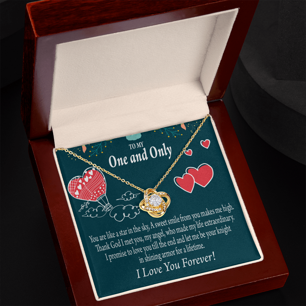 To My Fiancee My Angel Infinity Knot Necklace Message Card-Express Your Love Gifts