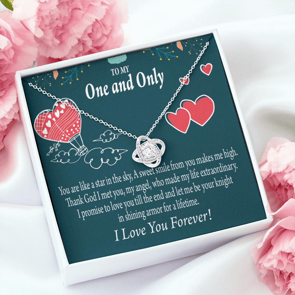 To My Fiancee My Angel Infinity Knot Necklace Message Card-Express Your Love Gifts