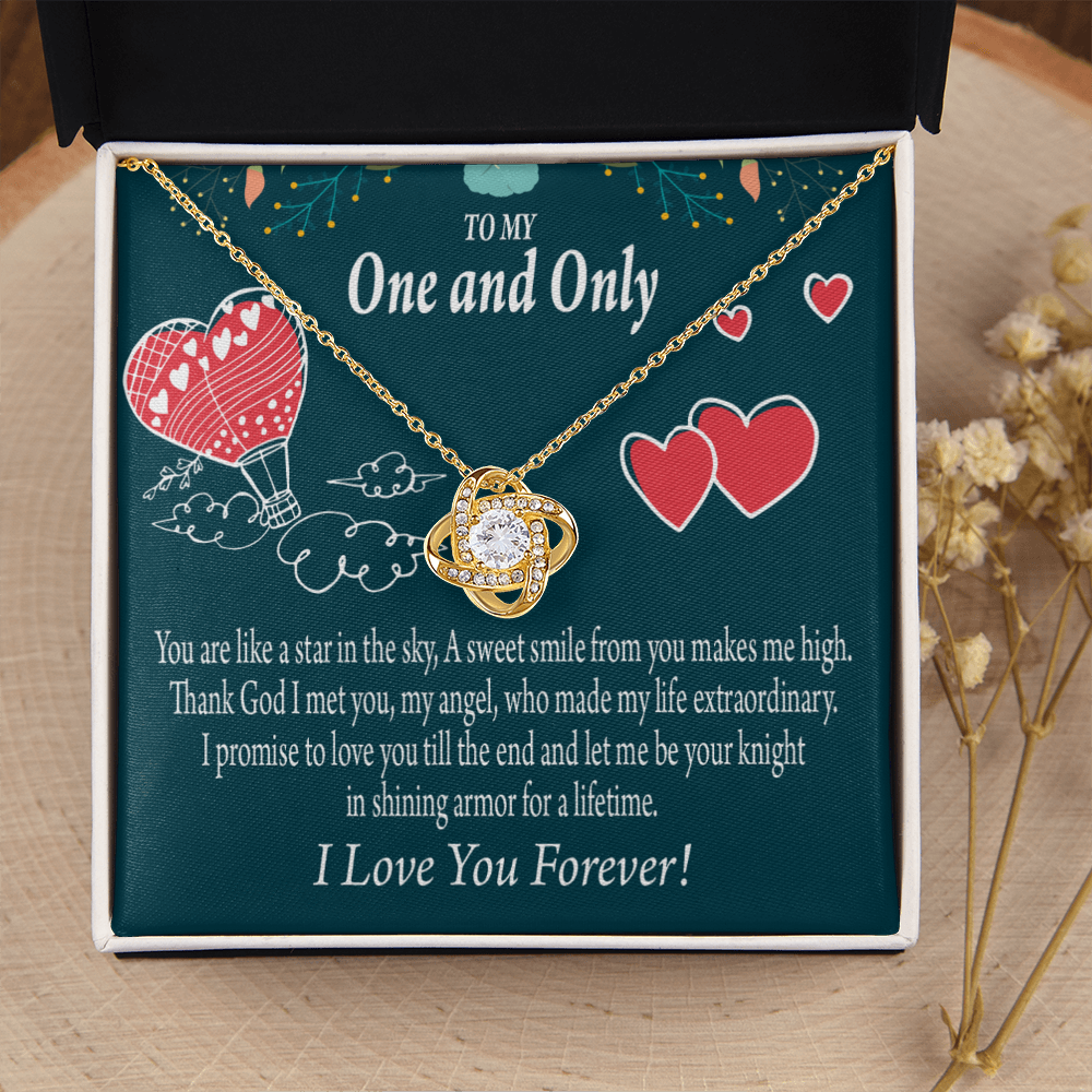 To My Fiancee My Angel Infinity Knot Necklace Message Card-Express Your Love Gifts