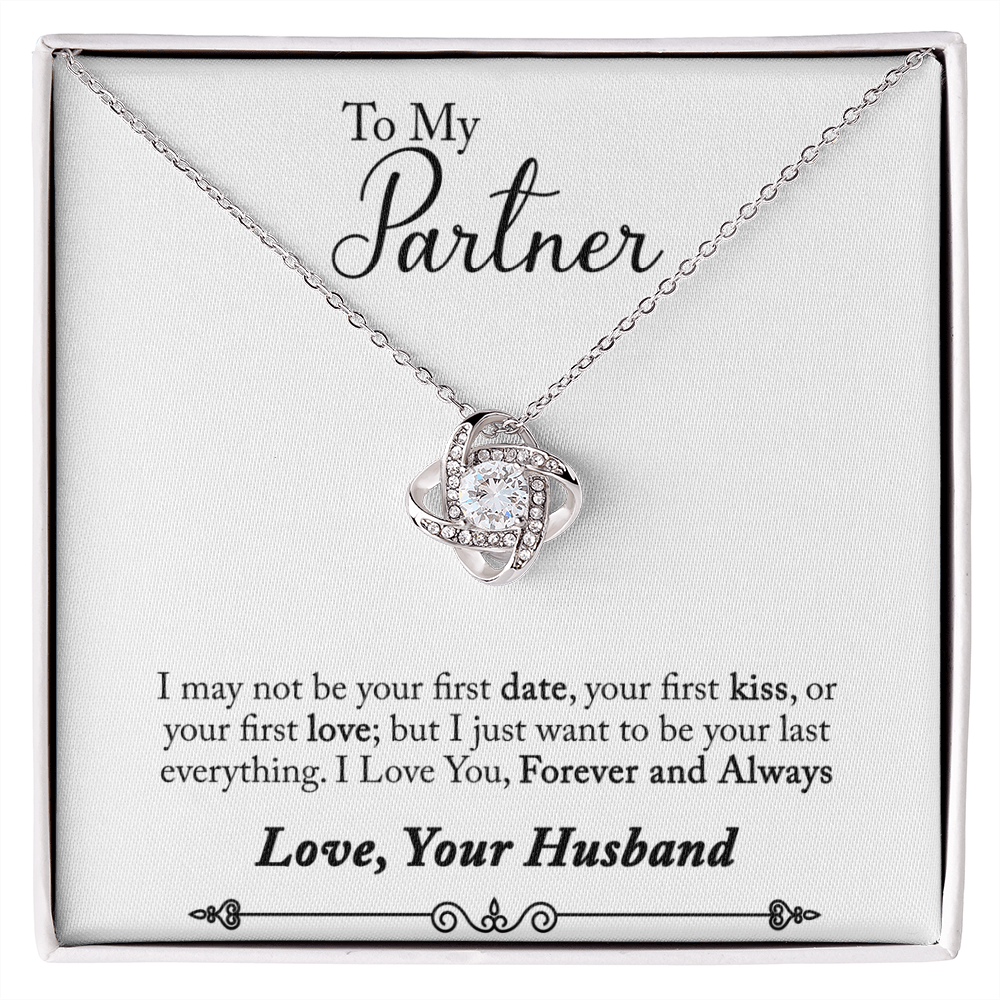 To My Fiancee My Partner Infinity Knot Necklace Message Card-Express Your Love Gifts