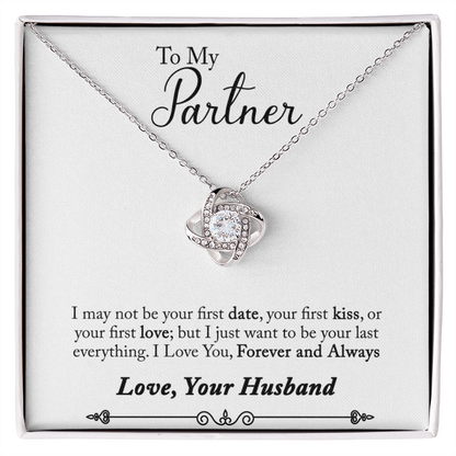To My Fiancee My Partner Infinity Knot Necklace Message Card-Express Your Love Gifts