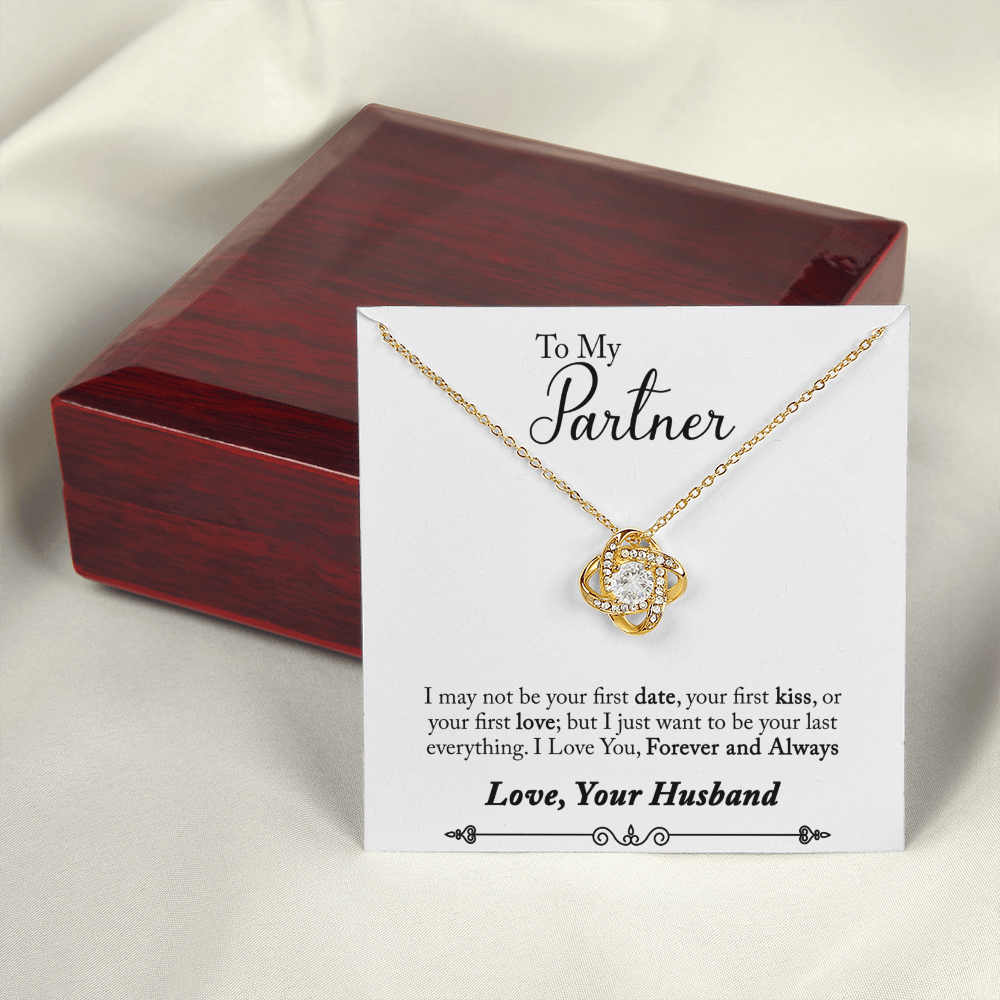 To My Fiancee My Partner Infinity Knot Necklace Message Card-Express Your Love Gifts