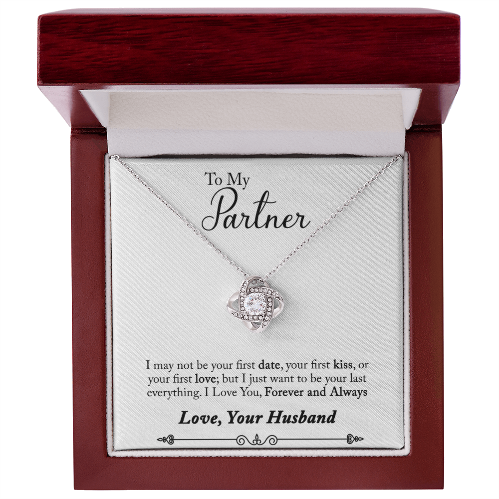 To My Fiancee My Partner Infinity Knot Necklace Message Card-Express Your Love Gifts