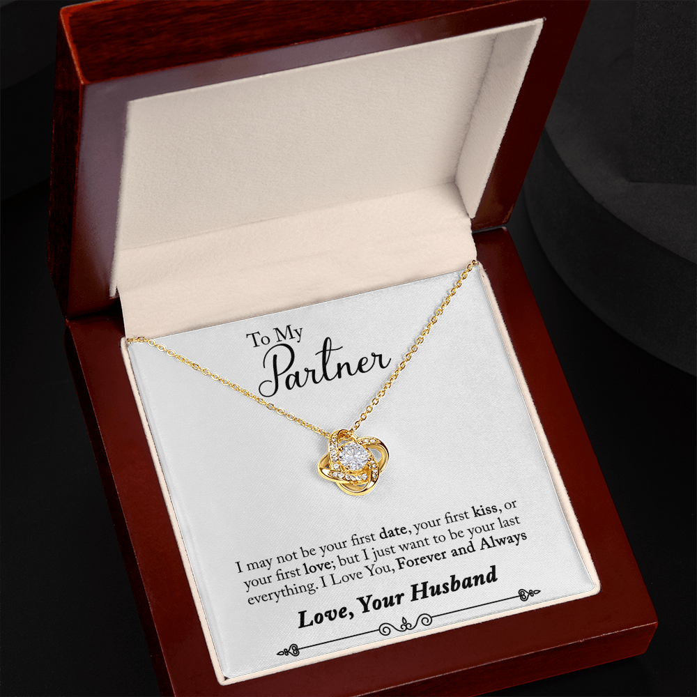 To My Fiancee My Partner Infinity Knot Necklace Message Card-Express Your Love Gifts