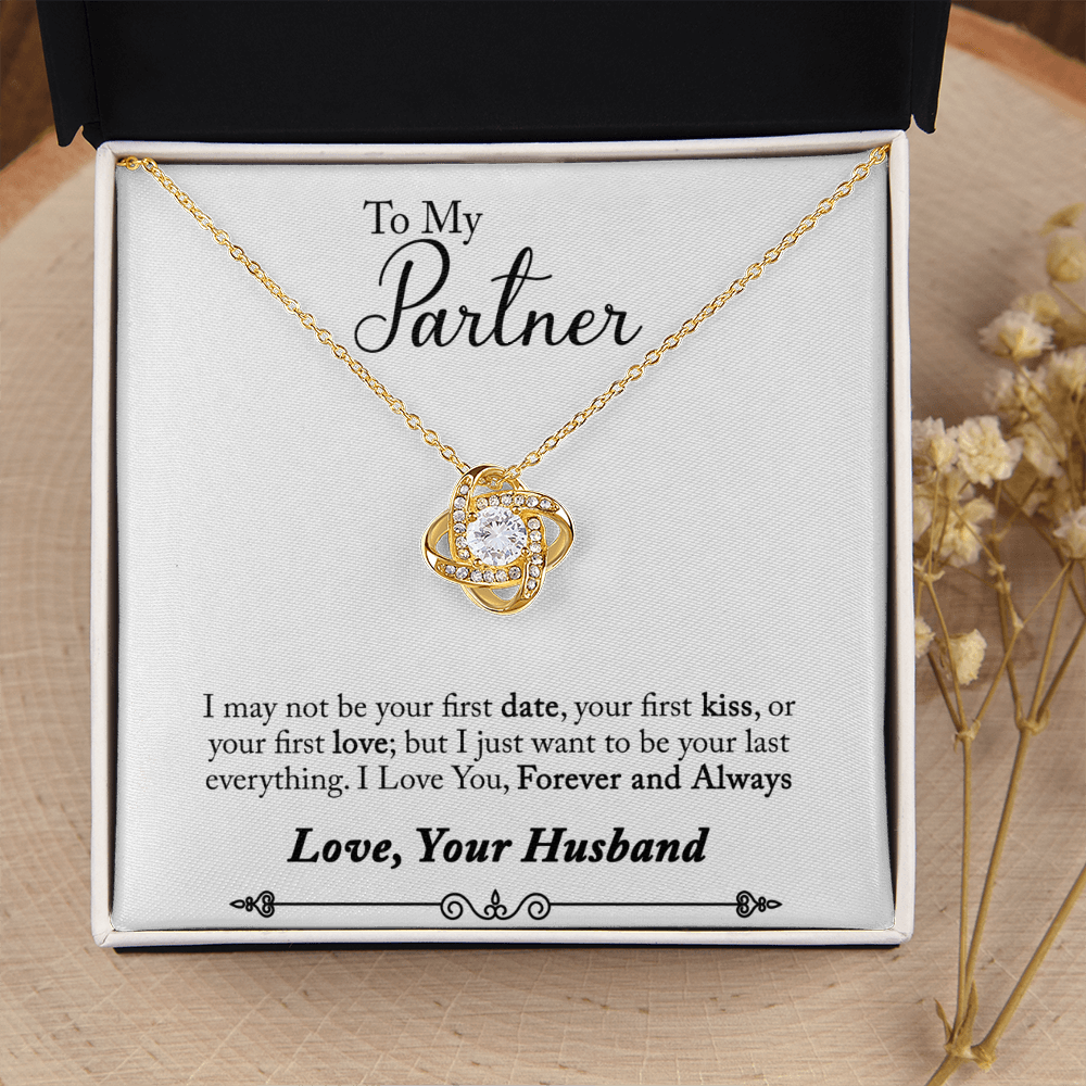 To My Fiancee My Partner Infinity Knot Necklace Message Card-Express Your Love Gifts