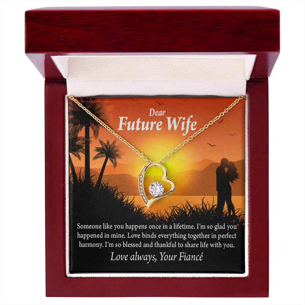 To My Fiancee Thankful Message Forever Necklace w Message Card-Express Your Love Gifts
