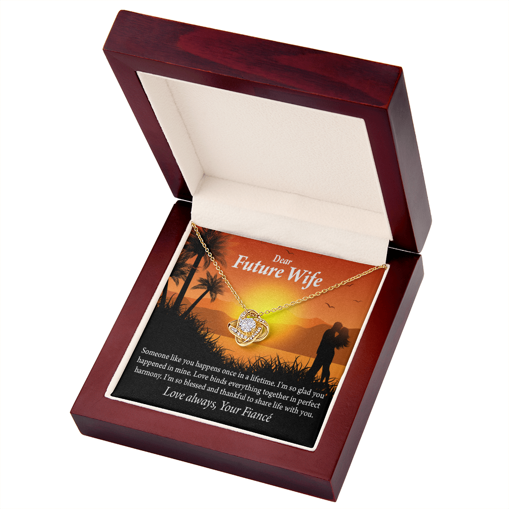 To My Fiancee Thankful Message Infinity Knot Necklace Message Card-Express Your Love Gifts