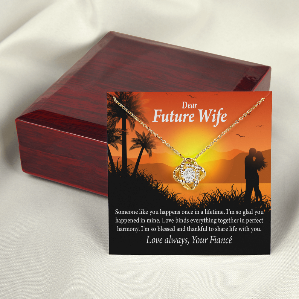 To My Fiancee Thankful Message Infinity Knot Necklace Message Card-Express Your Love Gifts