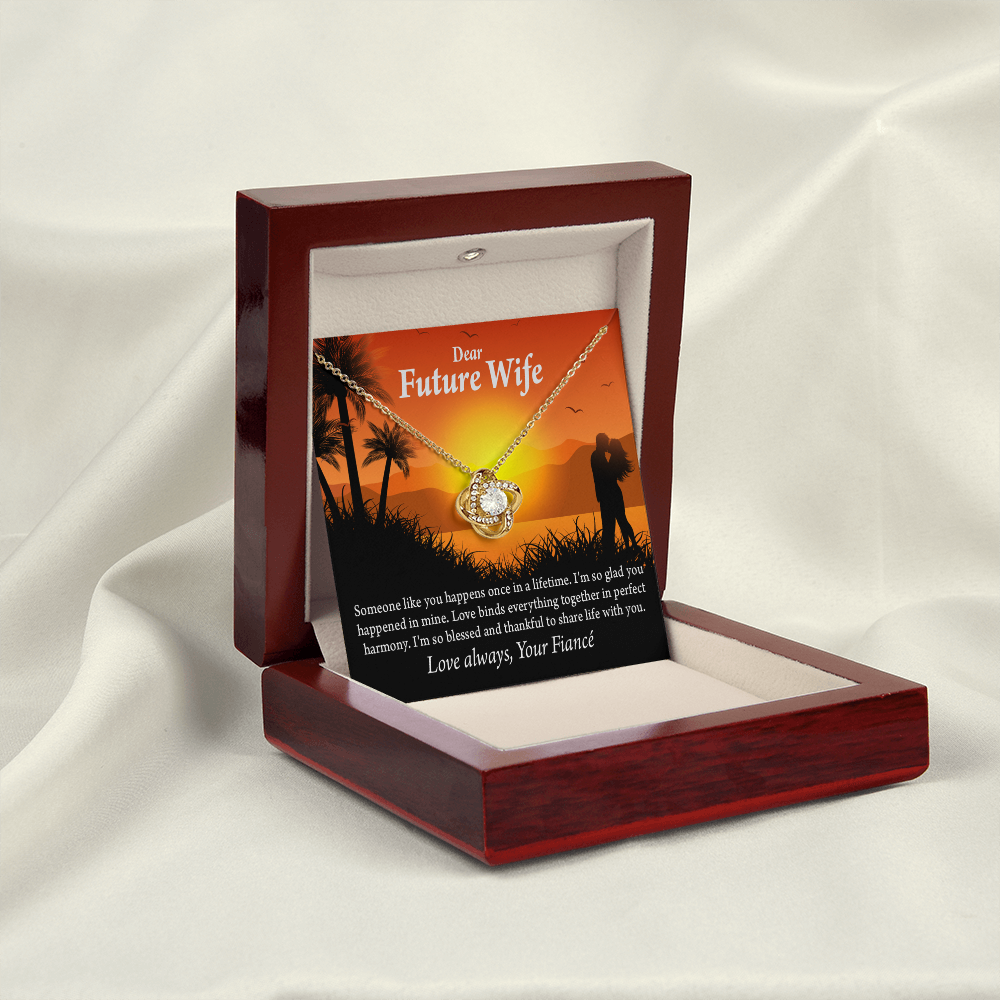 To My Fiancee Thankful Message Infinity Knot Necklace Message Card-Express Your Love Gifts
