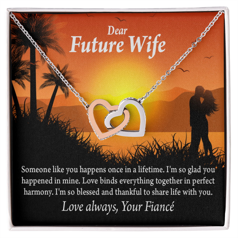 To My Fiancee Thankful Message Inseparable Necklace-Express Your Love Gifts