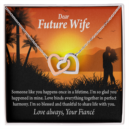 To My Fiancee Thankful Message Inseparable Necklace-Express Your Love Gifts
