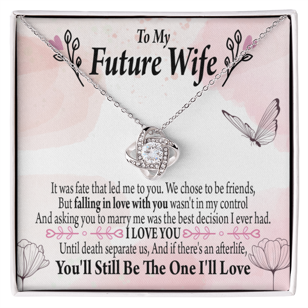 To My Fiancee The One Infinity Knot Necklace Message Card-Express Your Love Gifts