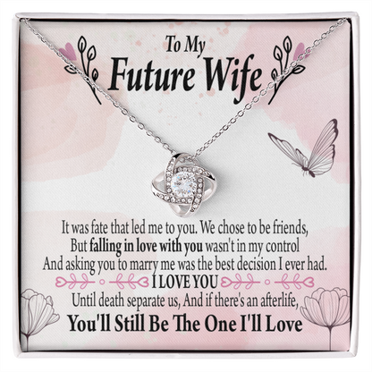 To My Fiancee The One Infinity Knot Necklace Message Card-Express Your Love Gifts