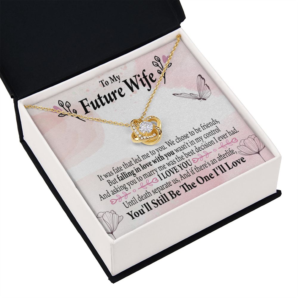 To My Fiancee The One Infinity Knot Necklace Message Card-Express Your Love Gifts