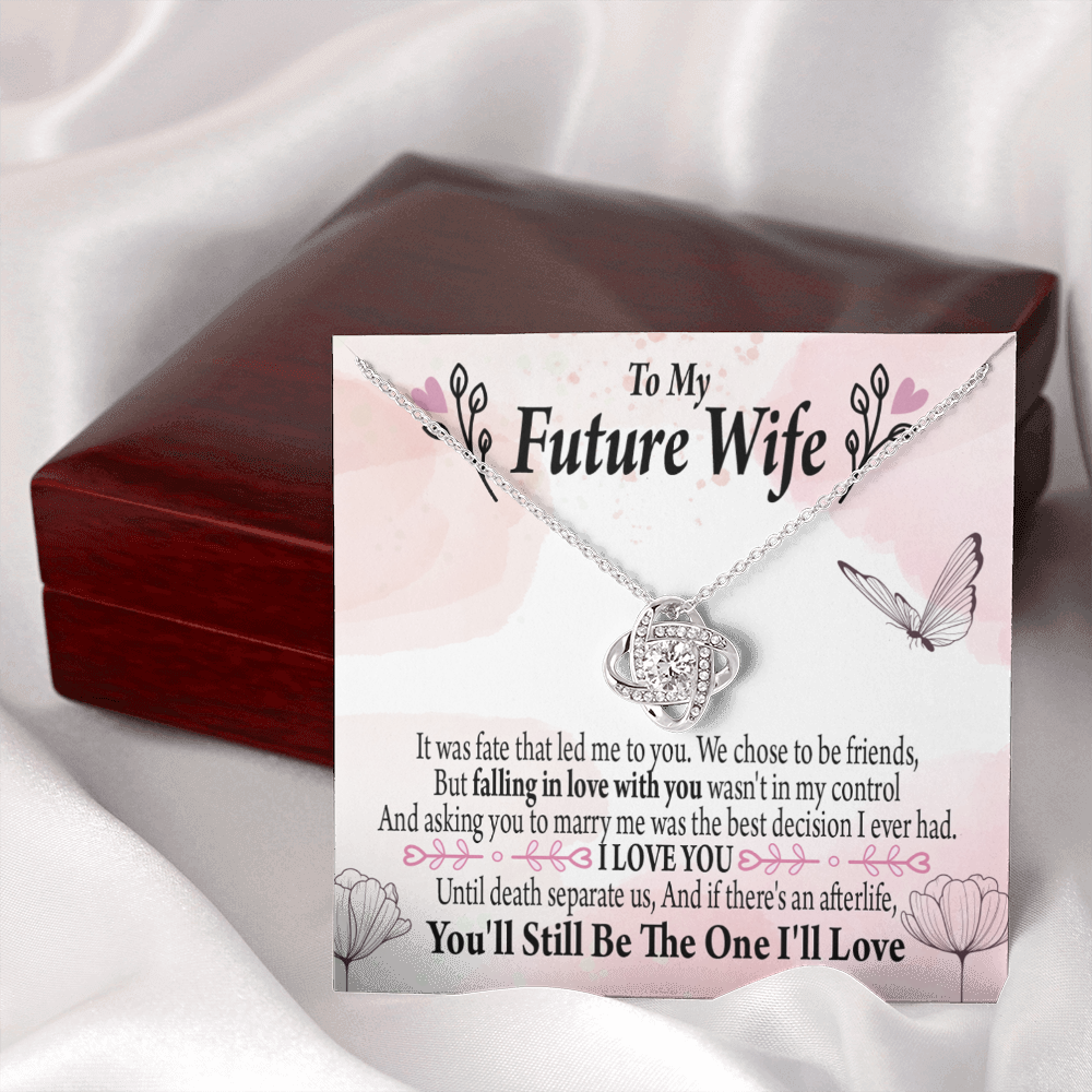 To My Fiancee The One Infinity Knot Necklace Message Card-Express Your Love Gifts