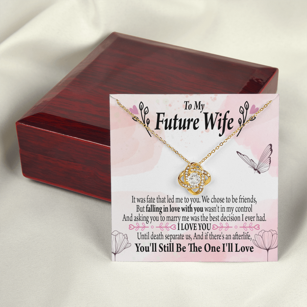 To My Fiancee The One Infinity Knot Necklace Message Card-Express Your Love Gifts