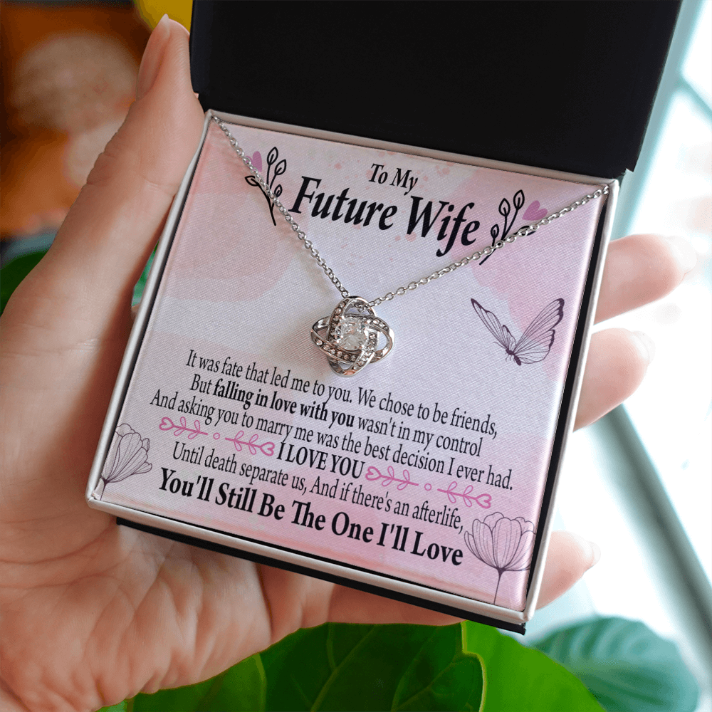 To My Fiancee The One Infinity Knot Necklace Message Card-Express Your Love Gifts