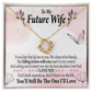 To My Fiancee The One Infinity Knot Necklace Message Card-Express Your Love Gifts