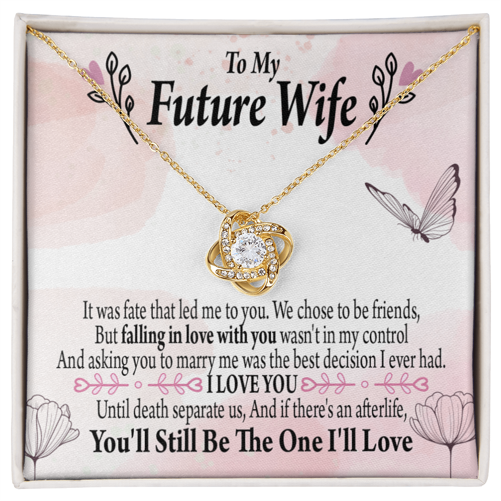 To My Fiancee The One Infinity Knot Necklace Message Card-Express Your Love Gifts