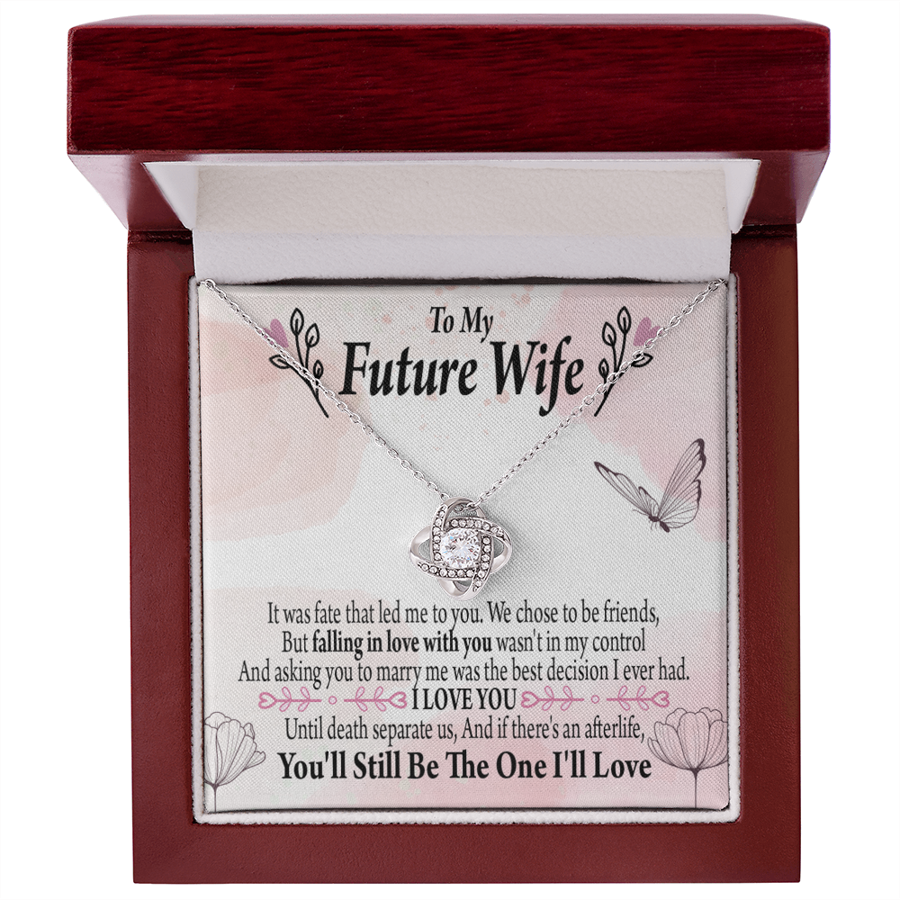 To My Fiancee The One Infinity Knot Necklace Message Card-Express Your Love Gifts