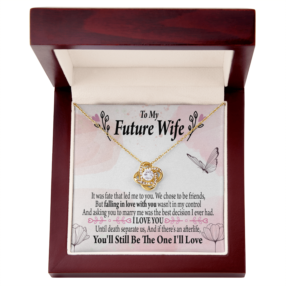 To My Fiancee The One Infinity Knot Necklace Message Card-Express Your Love Gifts