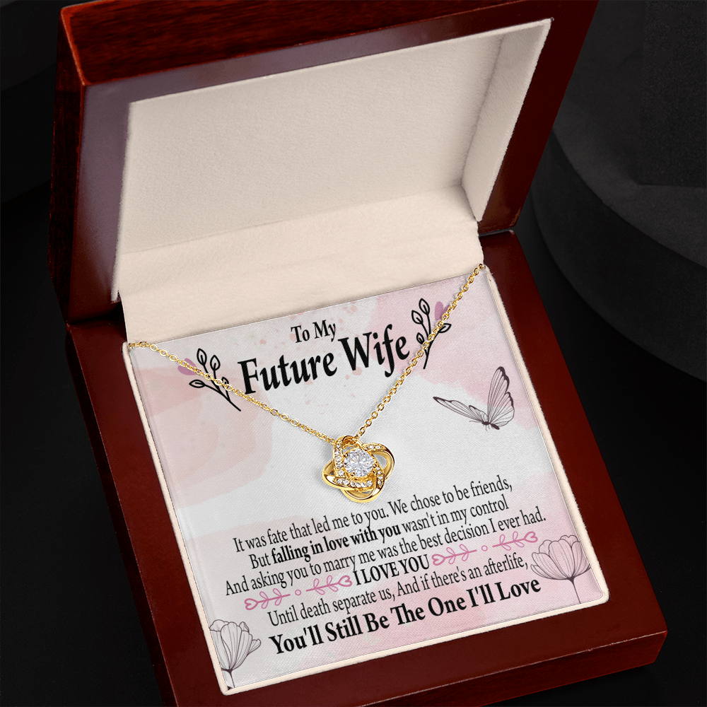 To My Fiancee The One Infinity Knot Necklace Message Card-Express Your Love Gifts