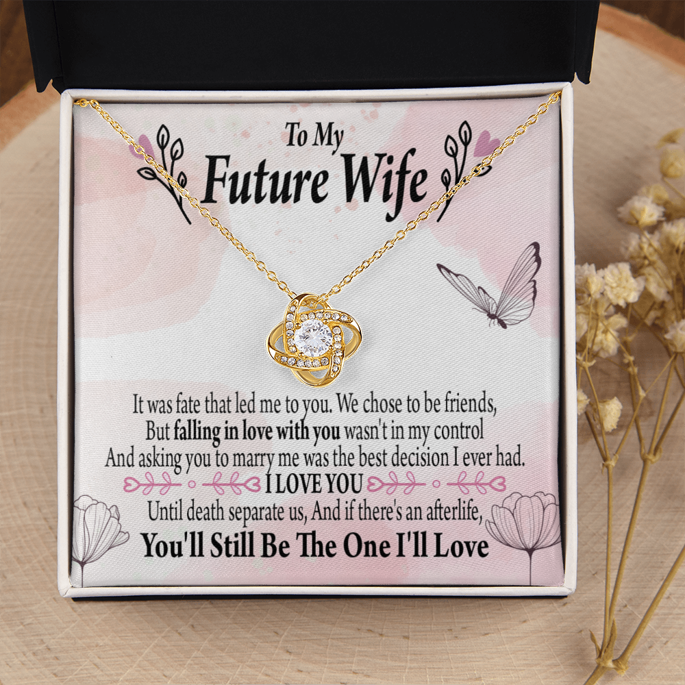 To My Fiancee The One Infinity Knot Necklace Message Card-Express Your Love Gifts