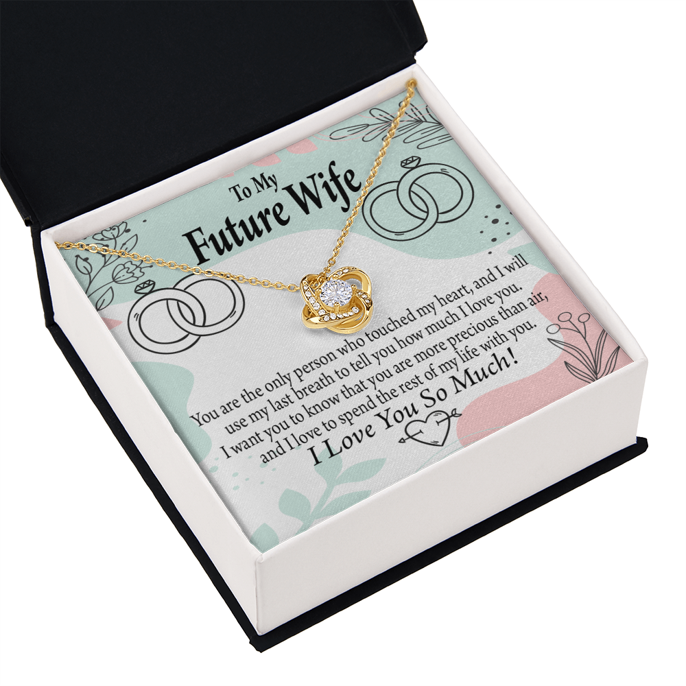 To My Fiancee Touch My Heart Infinity Knot Necklace Message Card-Express Your Love Gifts