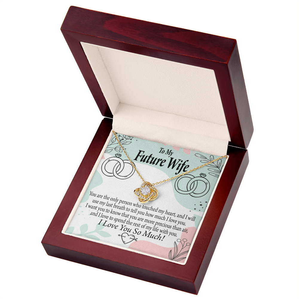 To My Fiancee Touch My Heart Infinity Knot Necklace Message Card-Express Your Love Gifts