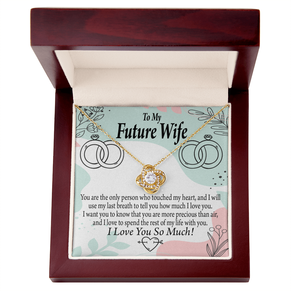 To My Fiancee Touch My Heart Infinity Knot Necklace Message Card-Express Your Love Gifts