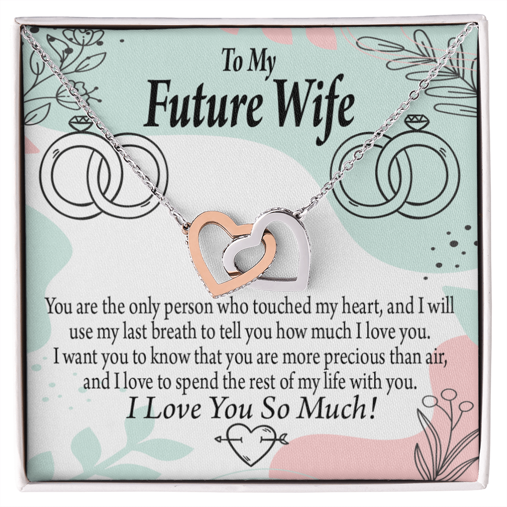 To My Fiancee Touch My Heart Inseparable Necklace-Express Your Love Gifts