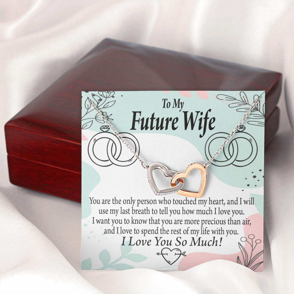 To My Fiancee Touch My Heart Inseparable Necklace-Express Your Love Gifts