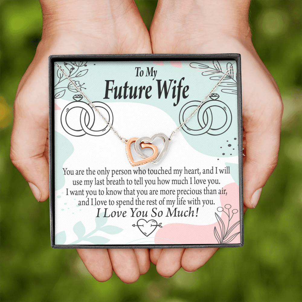 To My Fiancee Touch My Heart Inseparable Necklace-Express Your Love Gifts