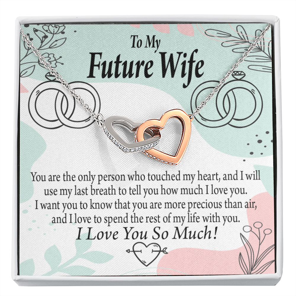 To My Fiancee Touch My Heart Inseparable Necklace-Express Your Love Gifts