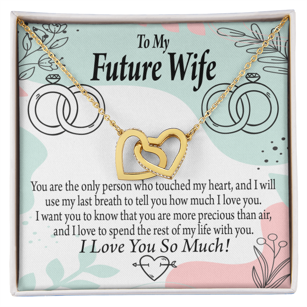 To My Fiancee Touch My Heart Inseparable Necklace-Express Your Love Gifts