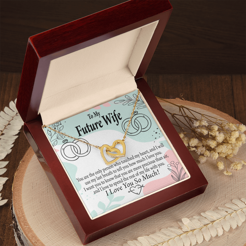 To My Fiancee Touch My Heart Inseparable Necklace-Express Your Love Gifts