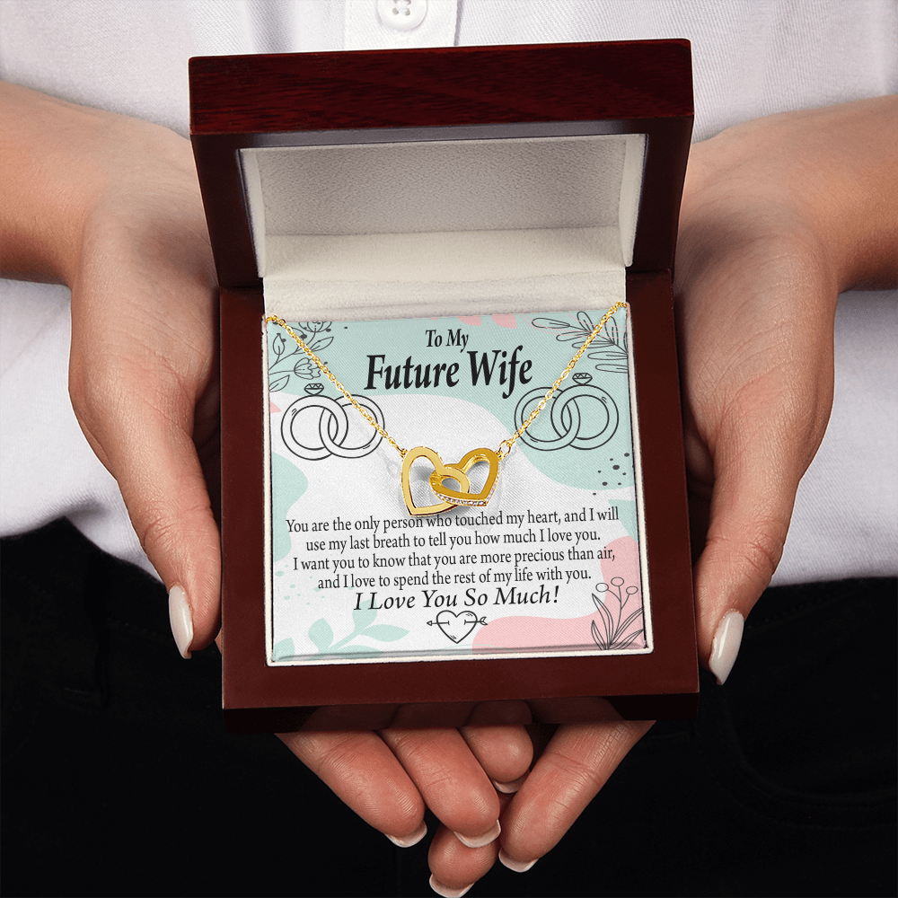 To My Fiancee Touch My Heart Inseparable Necklace-Express Your Love Gifts